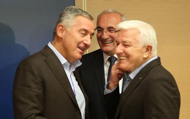 Članovi Predsjedništva DPS, Milo Đukanović, Duško Marković i Tarzan Milošević