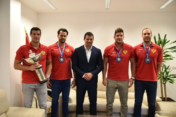 Nikola Janović i vaterpolisti, prijem Svjetska liga