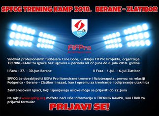 Sindikat profesionalnih fudbalera Crne Gore trening kamp