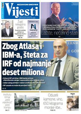 Naslovna strana "Vijesti" za 31. januar