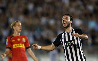 Marko Janković slavi gol protiv Nordsjelanda u kvalifikacijama za Ligu Evrope