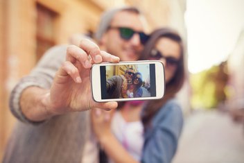 par, telefon, selfi
