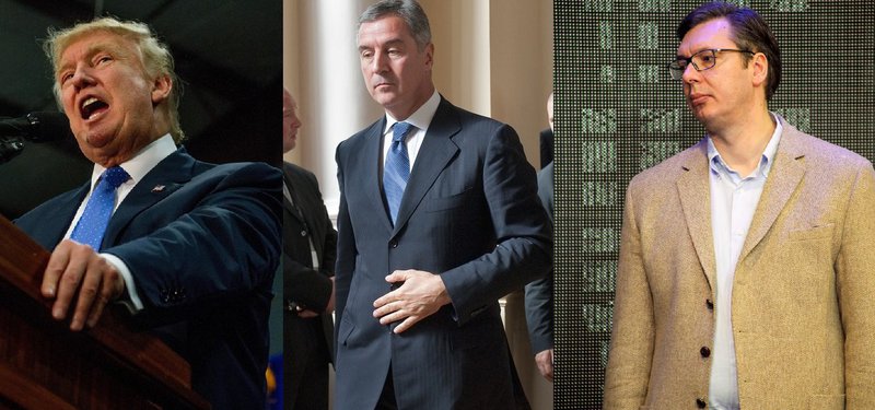 Donald Tramp, Milo Đukanović, Aleksandar Vučić