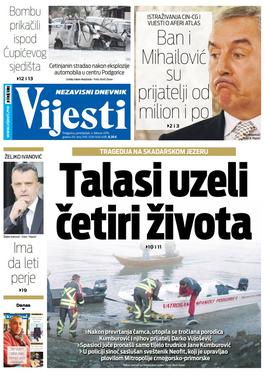Naslovna strana "Vijesti" za 4. februar
