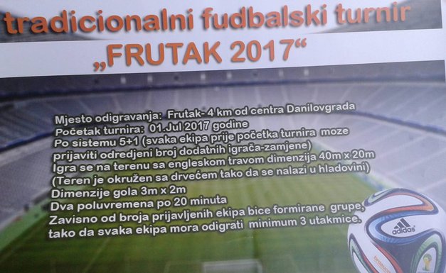 "Frutak 2017" turnir u malom fudbalu