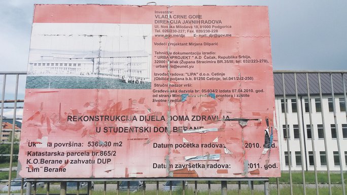 rekonstrukcija Studentski dom Berane