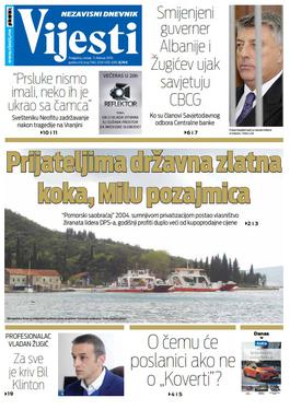 Naslovna strana "Vijesti" za 5. februar