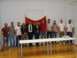 Prijem ragbisti, princ Nikola Petrović