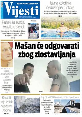 Naslovna strana "Vijesti" za 10. februar