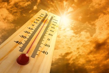 vrućina, termometar, sunce, vremenska prognoza