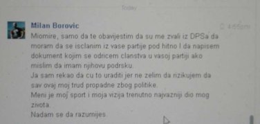 Milan Borović Fejsbuk prepiska
