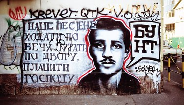 Gavrilo Princip, grafit (Novine)