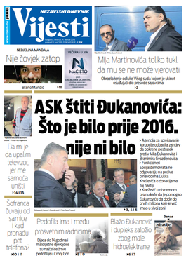 Naslovna strana "Vijesti" za 14. februar