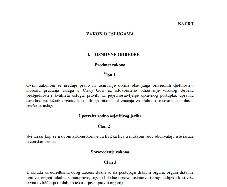 Zakon o uslugama