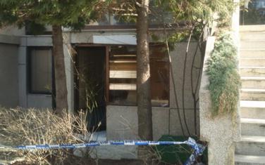 Policijska traka na mjestu napada na NVO "Alternativa" Pljevlja