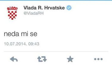 neda mi se, Vlada Hrvatste, tvit