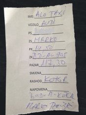 Taksista, račun