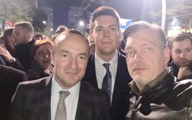 Pavićević i Bulatović na protestju