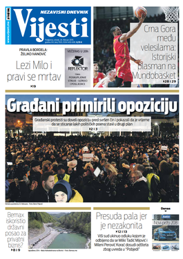 Naslovna strana "Vijesti za 26. februar