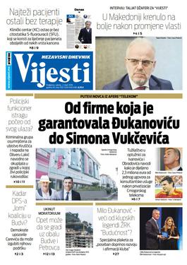 Naslovna strana "Vijesti" za 2. mart