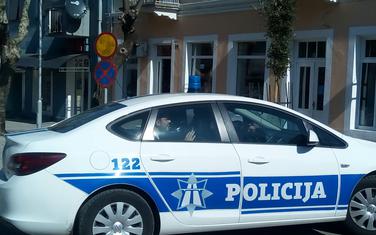Aktivista Mladih Demokrata u policijskom vozilu