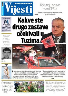 Naslovna strana "Vijesti" za 7. mart