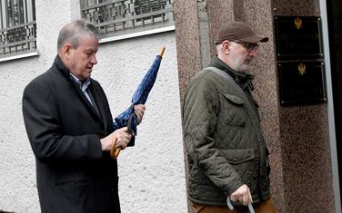 Pavićević i advokat Dušan Lukšić juče ispred suda