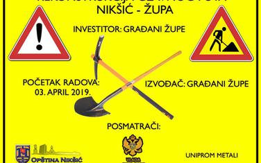 Plakat za “radove” u Župi