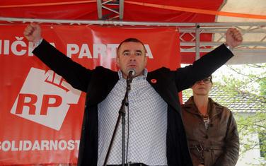 Prigrabimo slobodu: Šćepanović na jednom od mitinga Radničke partije