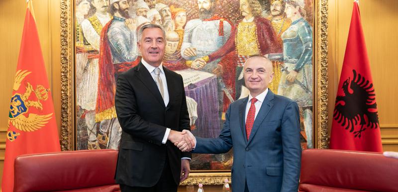 Predsjednik Crne Gore Milo Đukanović i predsjednik Albanije Ilir Meta