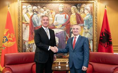 Predsjednik Crne Gore Milo Đukanović i predsjednik Albanije Ilir Meta