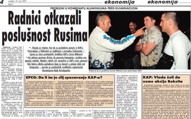 Vijesti", 10. maj 2009.