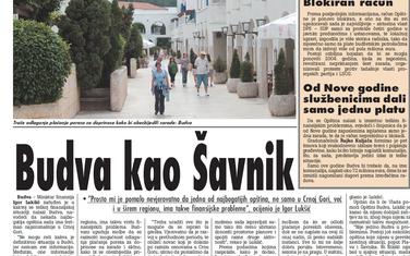 "Vijesti", 10. maj 2009.