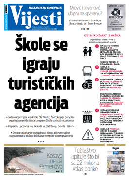 Naslovna strana "Vijesti" za 14. maj