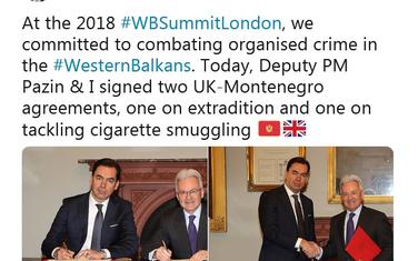 Post britanskog ministra na Tviteru: Pažin i Dankan