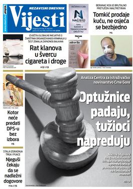 Naslovna strana "Vijesti" 23.5.