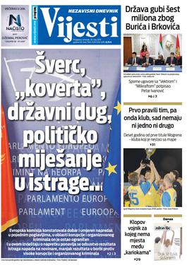 Naslovna strana "Vijesti" za 30. maj