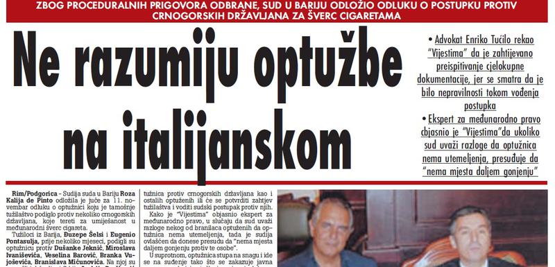"Vijesti", 4. jun 2009.