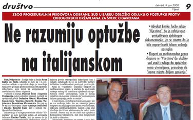 "Vijesti", 4. jun 2009.