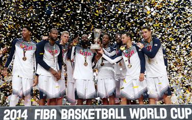 Američka selekcija na postolju Mundobasketa 2014.