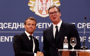 Makron i Vučić na pres konfreneciji nakon sastanka