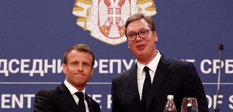 Makron i Vučić na pres konfreneciji nakon sastanka