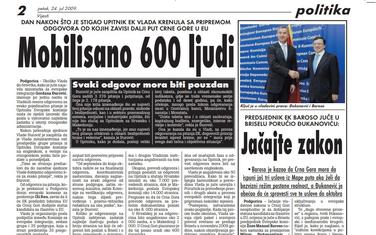Vijesti, 24. jul 2009.