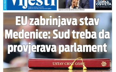 Naslovna strana "Vijesti" za 27. jul