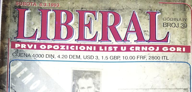 Izdanje "Liberala" iz marta 1993. godine