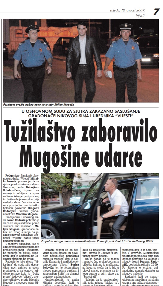 Vijesti, 12. avgust 2009.