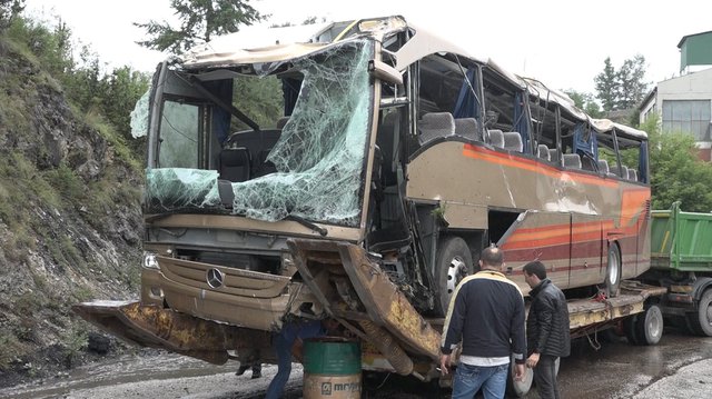 Autobus preduzeća "Glušica prevoz" nakon udesa