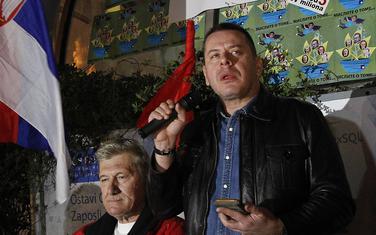 Georgijev govori na protestu "Jedan od pet miliona" u martu