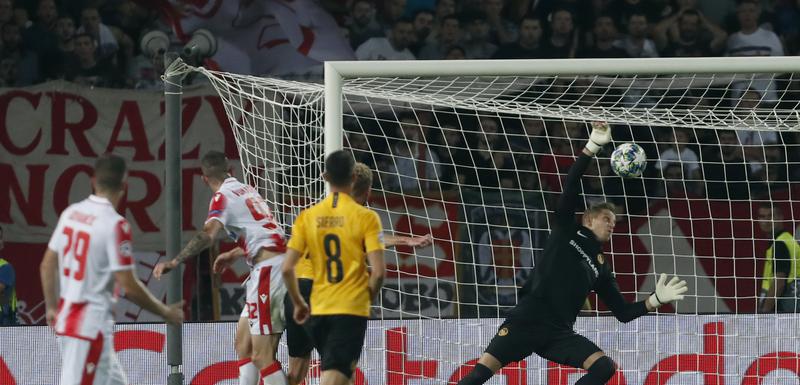 Aleksa Vukanović postiže gol za Zvezdu