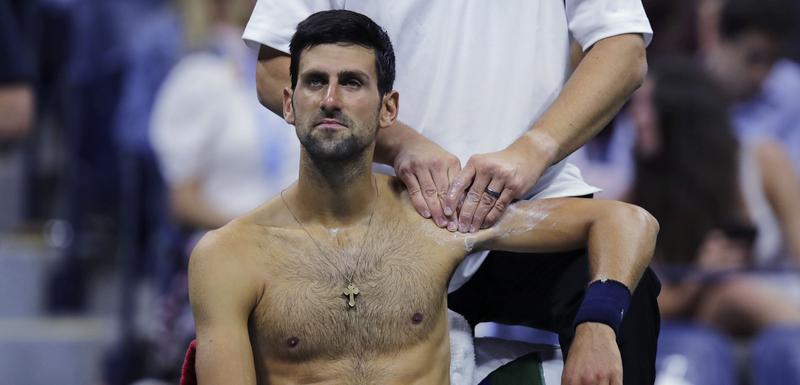 Novak Đoković na meču sa Londerom u Njujorku